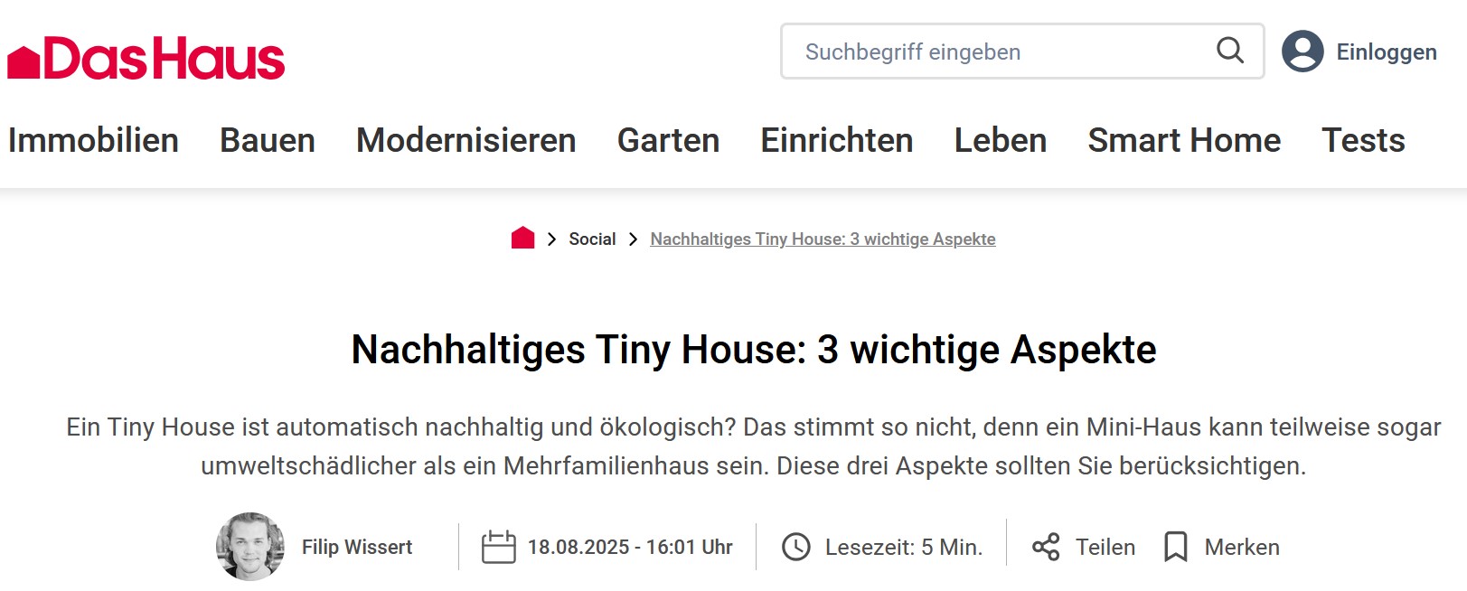 Du betrachtest gerade Das Haus vom 18.08.2025