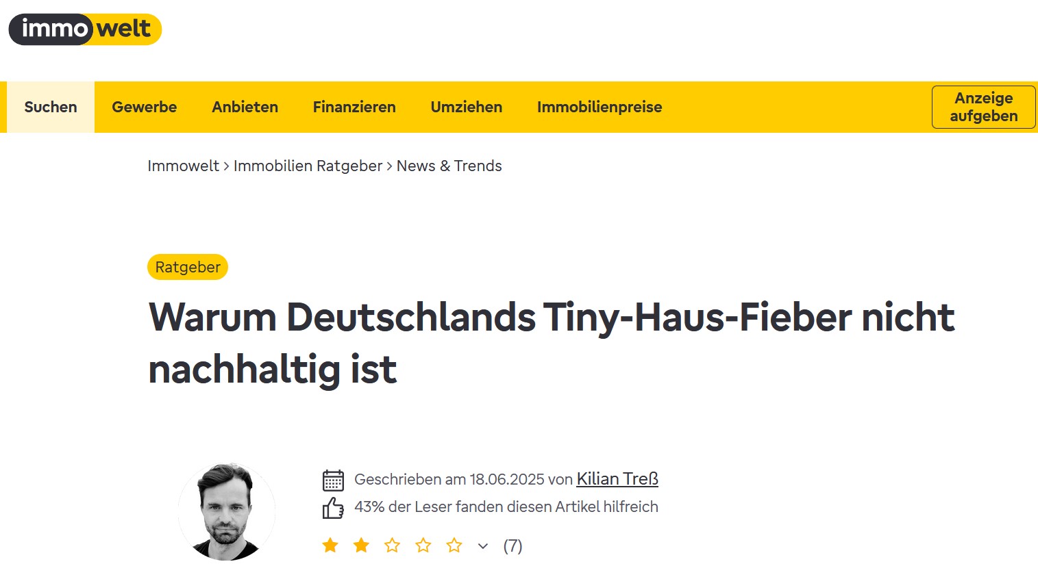 Du betrachtest gerade ImmoWelt vom 18.06.2025